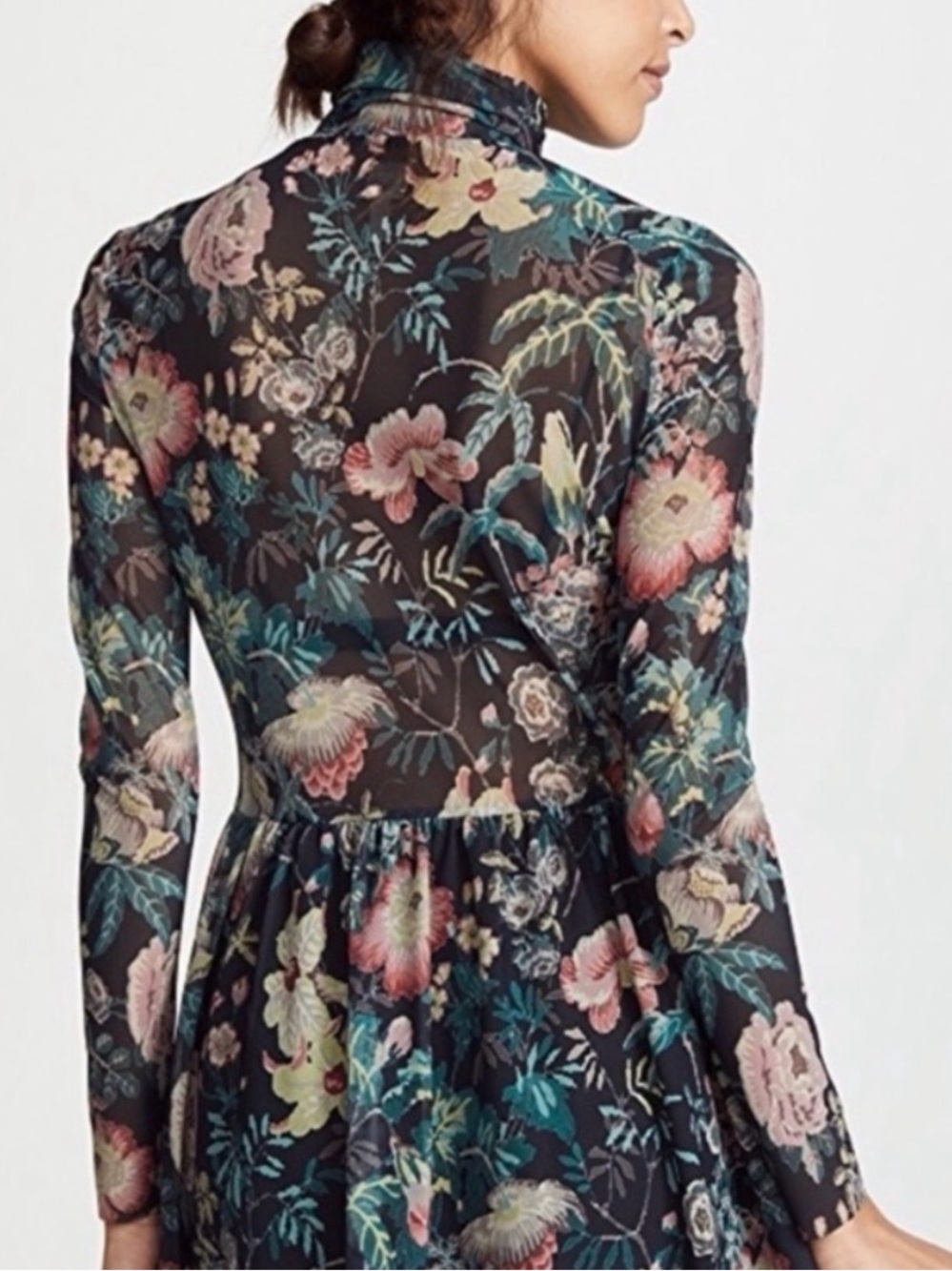 Rebecca Taylor La Vie Faded Garden Mesh Dress Size XS - Picture 5 of 9